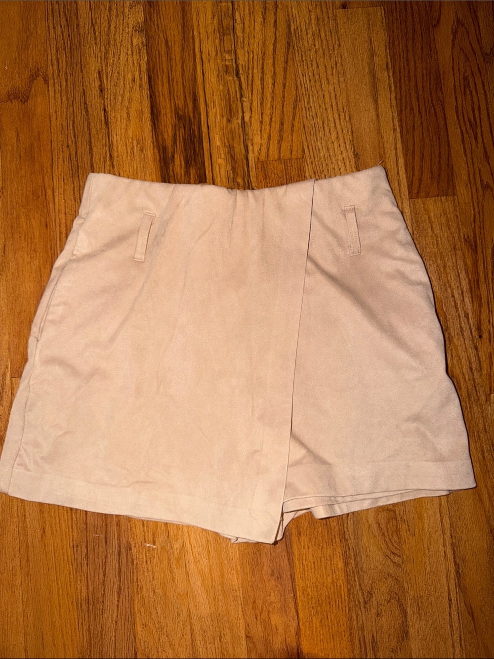 Zara Cream Wrap-Front Skort Shorts